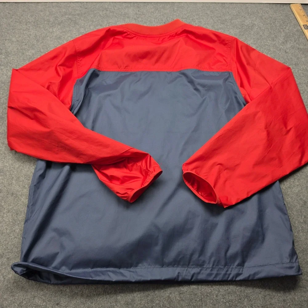 The North Face Mens Windbreaker Pullover Navy Blue Red Crewneck Jacket Size M